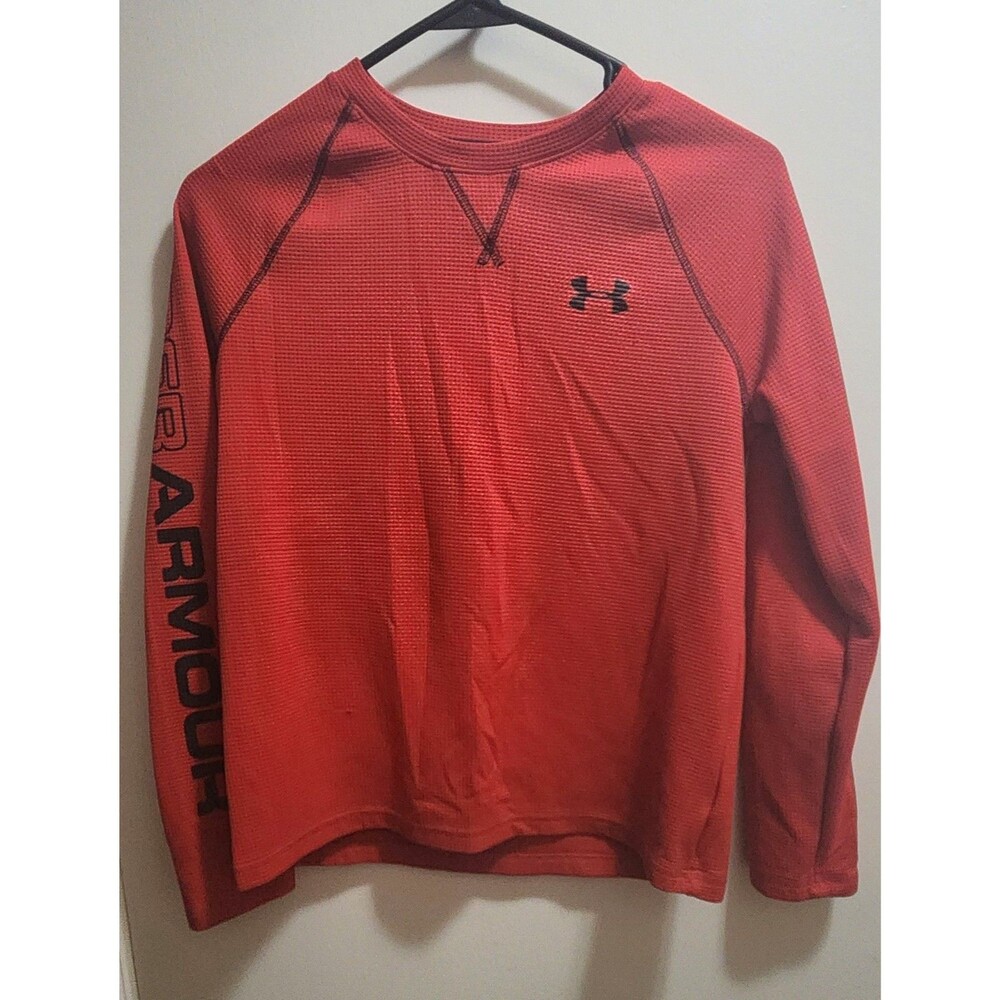 Boy's Under Armour Base Long Sleeve Waffle Thermal Shirt YLG Red Large